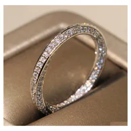 Wedding Rings Cute Victoria Wieck Luxury Jewlery 925 Sterling Sier Corss Band Pave White Sapphire Cz Diamond Women Party For Drop De Dhv7Y