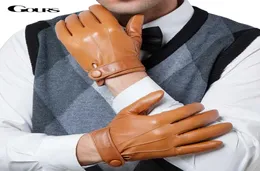 Gours Winter Genuine Leather Gloves Men New Brand Goatskin Black Fasken Drive Touch Screen 장갑 Goatskin Mittens GSM0367602639