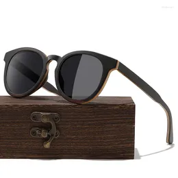 Occhiali da sole marca Bamboo Wood Uomo Donna Classic Square Vintage Driving Sun Glasses Ecologico e biodegradabile