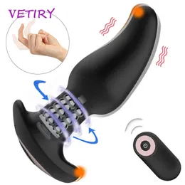 Itens de beleza AUNS VIBRATOR ROTAÇÃO DE RODOS DE PROSTATA MULHERES DILDO TRANTOS SEXY TORKS PARA MENINOS VIBRAÇÃO ANS VIBRAÇÃO Plugues de bunda 10 Velocidade 10