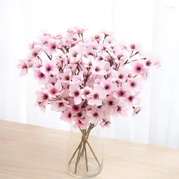 Decorative Flowers Artificial Plant Simulation Cherry Blossom Peach Branch Holiday Gift Decoration Room Home Living El Flower