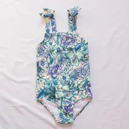 s Flower Print Girls Kids Swimsuit Summer Girl Kid Swimwear Falbala Children Beach Bathing Swimming Suit Monokini 230106