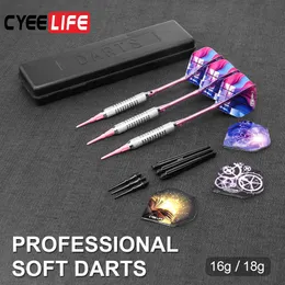 Dart Cyeelife Professional 16/18 GRAMS Soft Tip Darts Set med extra plasttips för elektroniska dartboardtillbehör 0106