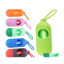 Outros suprimentos para c￣es Pet Dispenser Garbage Case incluiu Pick Up Poop Bags Ferramenta de limpeza dom￩stica 8 cores 10.5x4cm dh0316 gota dhwu0