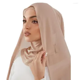 Halsdukar 2m 72 cm magnet hijab premium tung chiffong halsduk malaysisk kvinnors muslimska omedelbara hijabs långa sjalar slår wraps foulard