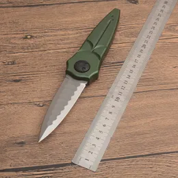 1Pcs G2303 Folding Knife D2 Spear Point Blade Green Aviation Aluminum Handle Outdoor Camping Hiking Fishing Pocket Folder Knives with Nylon Bag