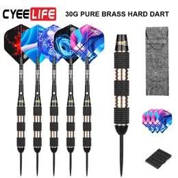 CyeeLife 30g Steel tip heavy Darts carrying case Brass darts set with Extra Flights and plastic accessory 0106