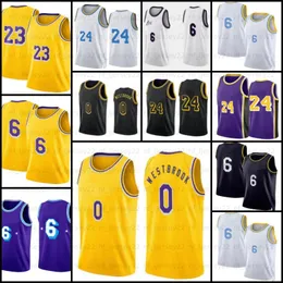 2023 Los Angeles Youth Lakeres Basketball Jersey LeBron 23 6 James S-2XL Russell 0 Westbrook Anthony 3 Davis Carmelo 7 Anthony White