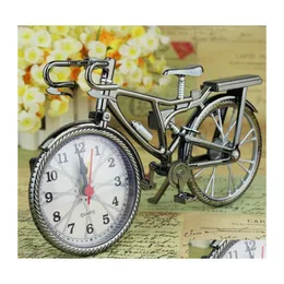 Orologi da tavolo da scrivania Forma di bicicletta Sveglia per uso domestico Creativo Retro Numeri arabi Posizionamento Decorazioni per la casa Forniture Regalo Dbc Drop De Dh7T8