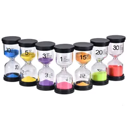 Decorative Objects Figurines 1 3 5 10 15 30 60 Minutes Hourglass Sand Watch glass Clock Children Kid Christmas Gift Timer Hour Glass Home Decor 230105