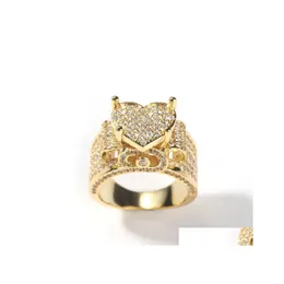 Anéis de casamento Choucong Jóias de luxo exclusivas 925 Sterlinnn Sier Gold Pavor White Sapphire CZ Diamond Gemtones Party Mulheres Engag Dhdji