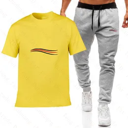 Mężczyzn Sport Set T-shirt Designer Designer Dwuczęściowe zestawy Koszulki Straszne i spodnie z krótkim rękawem i spodnie biegowe do biegania kombinezon do joggingu plus size 3xl