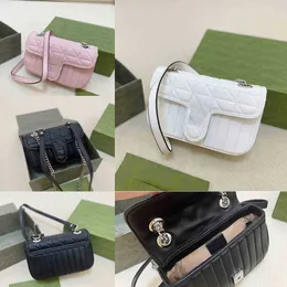 NEUE G-Letter Umhängetaschen Gbag Designer-Taschen Lederhandtaschen Frauen Luxuskette Kleines Quadrat Klassisch gestreifte Umhängetaschen Geldbörsen 220811