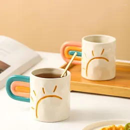 Mugs 280ml Cup Coffee Ceramic Cups Creative Coffe Tea Set Coffeeware Mug Tasse Accessories Drinkware