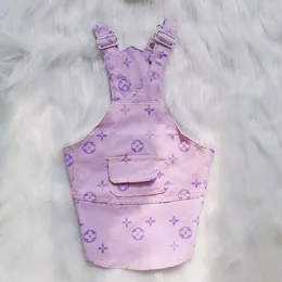 Letter Pattern Dog Apparel Designer Pets Clothes Denim Puppy Pet Vest Princess Dress Skirt for Small Breed Dogs Cats Pink