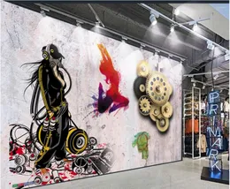 Duvar Kağıtları Özel Po Duran 3D Duvar Kağıdı Retro Nostaljik Şehir Graffiti Rulman Bar Gece Kulübü Ev Dekor Odası Duvarlar için 3 D