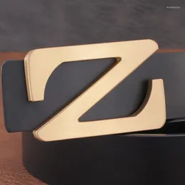 أحزمة جودة عالية Z Buckle Bucker Designer Fashion أصلي جلدية شبان جينز جينز Cintos Masculinos