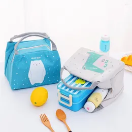 Dinnerware Sets Cartoon Cute Lunch Bags For Box Women Girl Kids Children Thermal Insulated Cooler Tote Fruit Foods Container