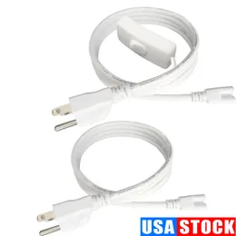 US Plug T8 Tube Wire Switch Connector med ON OFF SWITCH SCORT SLAD EXTERING PAGRAIL FÖR LAMP LIGHT PORT 1ft 2ft 3.3ft 4ft 5ft 6ft 100 st Crestech Crestech