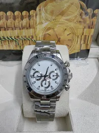 Com a caixa original de luxo, relógios 116500ln relógio Montre de Luxe Automático Relógio de Anel de aço 316L Discagem branca de fivela dobrável de fivela dobrável 2023