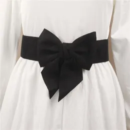 Belts Wide Elastic Belt Women's Bowknot Girdle Stretchy Bow For Women Dresses Big Knot Corset Waistband