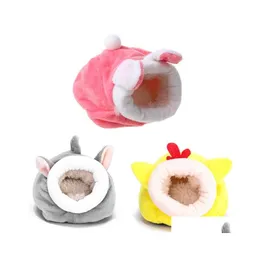 Small Animal Supplies Cute Cartoon Mouse Guinea Pig Bed Pet Slee House Warm Hamster Dog Kitten Nest Soft Mini Animals Bedroom Drop D Dhtrz