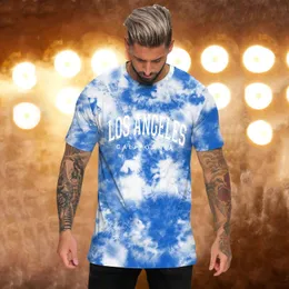 Men's T Shirts Mens Summer Casual Sports Comfortable Tie Dye Lettering Round Neck Shirt Tops Tall Men Long Sleeve RunningMen's