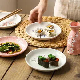 Pratos japoneses Cerâmica criativa de 6,5 polegadas prato de osso pequeno cozinheira a frio, cozinha de cozinha em casa, jantar de prato de cozinha