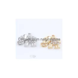 Charms 20Pcs/Lot 16X3M Gold Sier Color Animal Elephant Hang Pendant Fit For Magnetic Memory Floating Locket Drop Delivery Jewelry Fi Dhord