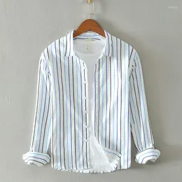 Men's Casual Shirts 2023 Arrivals Men's Striped Long Sleeve Slim Fitted Fashion Style Confortable Pattern Of Tops Chemise Homme