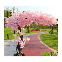 Decorative Flowers Wreaths Artificial Cherry Tree Landing Simation Flower Ornaments Drop Delivery Home Garden Festive Party Supplie Dhua5