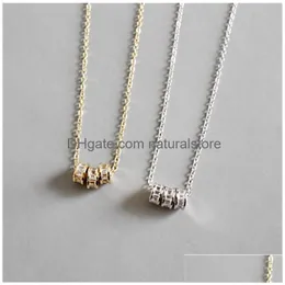 Silver Genuine 925 Sterling Sier Round Wheel Pendant Necklaces For Women Fine Jewelry 100 Zircon Necklace Wedding Gift Drop Delivery Dhizk