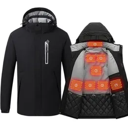 Мужские куртки мужчины 8 зона отопления зимняя электрическая одежда с подогревом USB Зарядка водонепроницаемые ветряные брейки на открытом воздухе лыжное пальто M5XL 230106