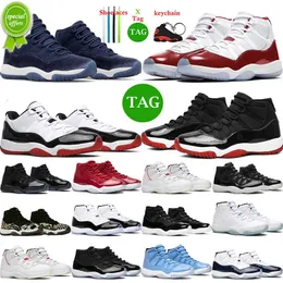 TOP OG Cherry 11 mężczyzn buty do koszykówki Midnight granatowy aksamit jumpman 11s hodował fajny szary georgetown J11 Women Mens Trainers Sports Sneakers