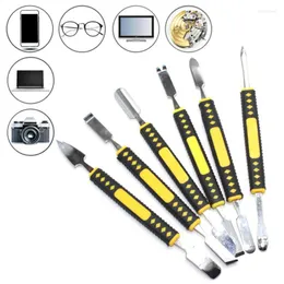 Professionellt handverktyg sätter 6st Metal Crowbar Set Small Spudger Pry Opening Reparations Tools Kit för mobiltelefonstång