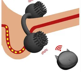 Sex Toys Penis Ring Omobo 10 Band Wireless Remote Control Sperm Locking Male Trainer Double Head Vibration Fun Sleeve Toy