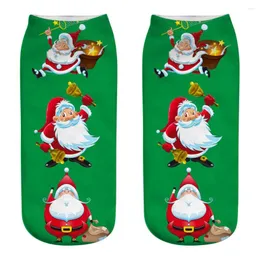 Skarpetki męskie Druk świąteczne Święta Zabawne mężczyzn kreskówka Elk Snowman Santa Sokken Low Cut unisex kostkę