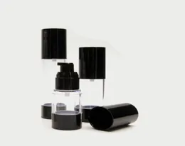 15 ml 30 ml de 50 ml de botella transparente sin aire con loción recargable de bomba negra y recipiente de viaje de dispensador de geles 10pcslot P0013101156