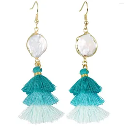 Dangle Earrings Long Gradient Multilayer Tassel Earring Reiki Healing Shell Drop Women Jewelry Sweet Girls Gift