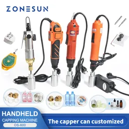 ZONESUN Portable Hand-Held Electric Bottle Capping Machine Automatic With Security Ring Plastic Cap Capper Capping Tool