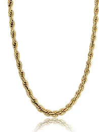 Catena di corda di rame placcato oro 14K 8MM Collana in argento dorato Catenacci per aragosta Moda gioielli Hiphop Whos3380585