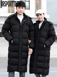 Kurtki męskie zimowe płaszcze z kapturem parka duża 7xl długi bawełniany puffer streetweare samiec Down Women 230106