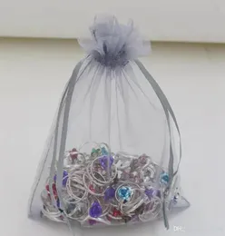 100pcs 15x20cm 10x15cm 30x40cm Sheer Drawstring Orgenza Jewelry Pouches Wedding Party Christmas Fave Gift Bags Silver 3503644