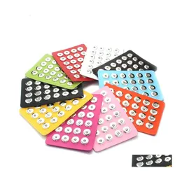 Jewelry Stand 10 Colors Noosa Snap 18Mm Button Display Black Leather For 24 Pcs Holder Drop Delivery Packaging Dhb7D