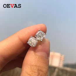 OEVAS Classic 100% 925 Silver Created Moissanite Gemstone Wedding Engagement Ear Studs Earrings Sparking Fine Jewelry Whole217C
