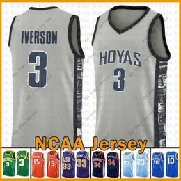 College Basketball Wears tkm Georgetown University NCAA Allen 3 Iverson LeBron 23 James Kawhi Basketball Jersey 2 Kyrie Leonard Dwyane 3 Wade Irving Stephen 30 Curry