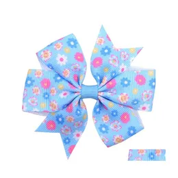 Hair Accessories 20 Colors Bows 3.2 Inch Bow Flower Design Girl Clippers Woman Fashion Lovely Girls Hairs Clips Accessory 496 K2 Dro Dhdif