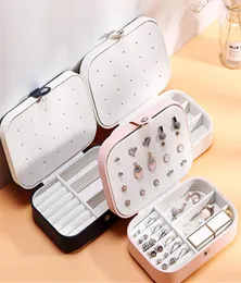 Proteable PU Jewelry Storage Boxes Mini Jewelry Collection Organizer Earrings Halsband Ring Case Travel Accessories Holder Epacket 7127194