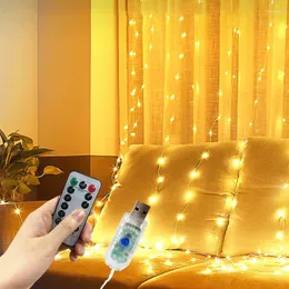 Stringhe USB LED String Lights 8 modalità Christmas Fairy Party Ghirlanda Lampada Decorazioni per la casa Illuminazione natalizia Decorazioni da giardino per esterni