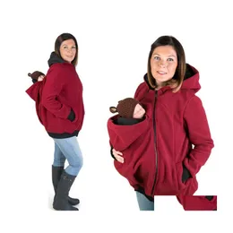 Maternity Outerwear Caats Carrier Baby Solder Jaqueta Mãe Kangaroo Hoodies 122 Z2 Drop Deliver